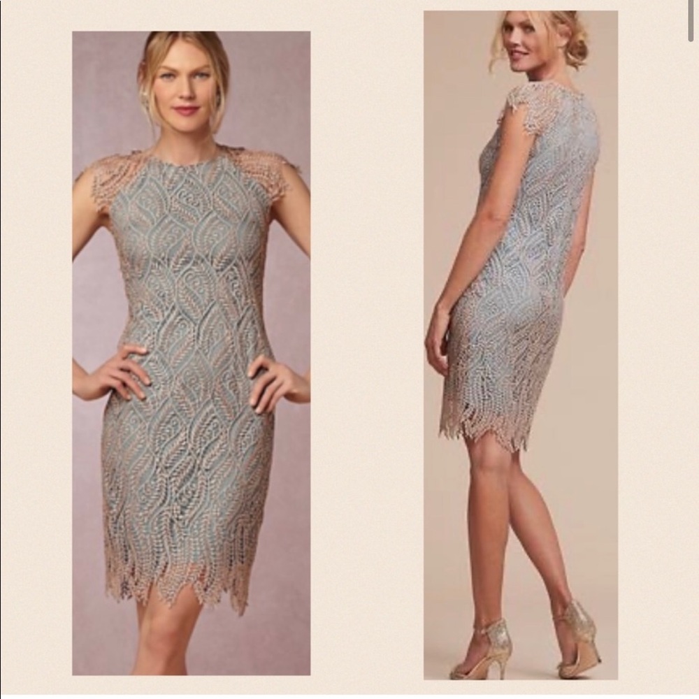 Mignon Doo BHLDN Pierre 10 & 12 Blue Crochet Dress
